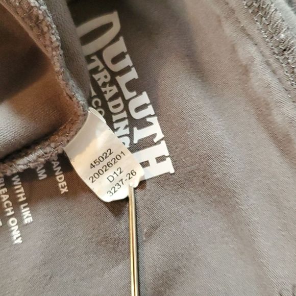 Duluth Trading Company Pull-On Cargo Pants 45022 Drawstring Waist Grey Comfy - Picture 9 of 9